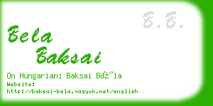 bela baksai business card